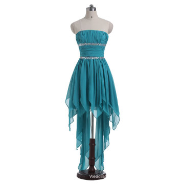 Irregular Aqua Turquoise Real Sample High Quality Prom Evening Dress